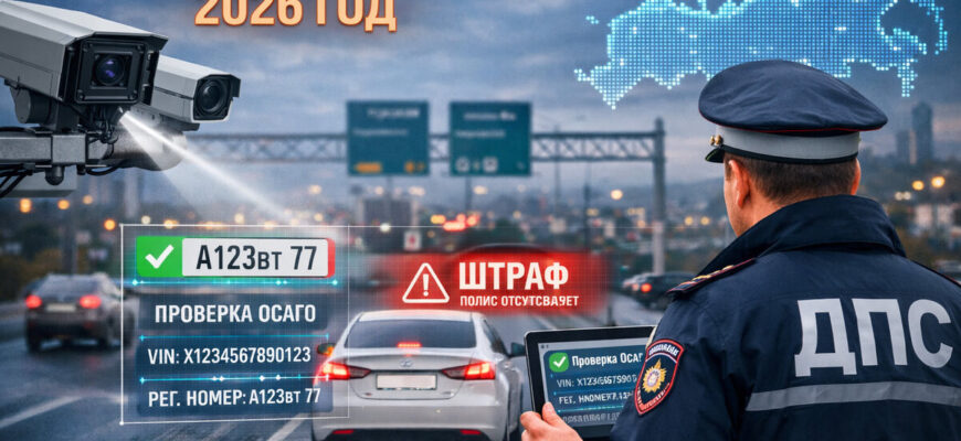 Проверка ОСАГО через камеры в 2026 году